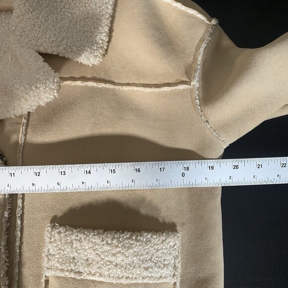 Marine Layer Quebec Sherpa Jacket XS Faux Suede Faux Shearling 70s Yellowstone - Picture 12 of 14